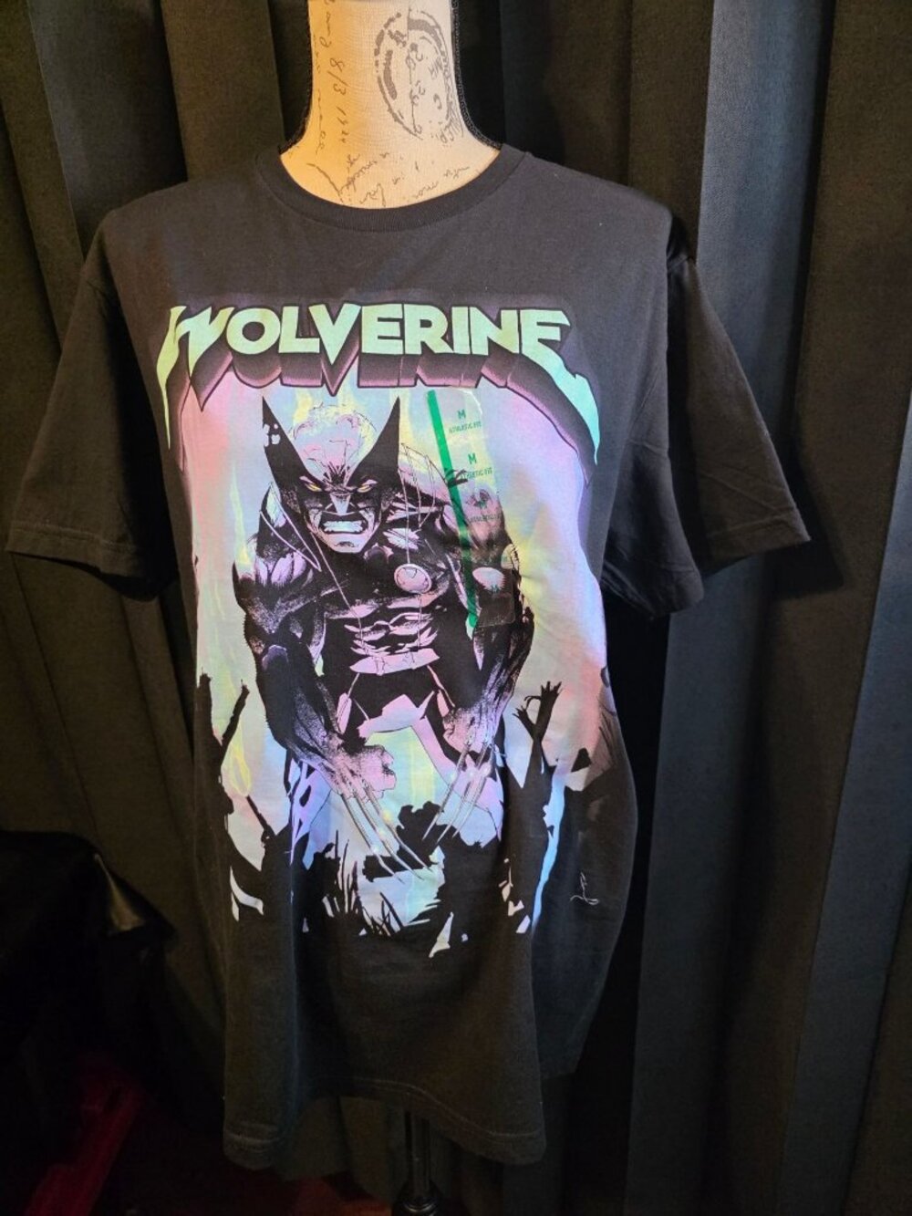 Marvel X-Men Wolverine Graphic T-Shirt Black Medium 100% Cotton Mens Athletic Fi